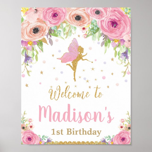 Póster Signo de bienvenida de fiesta de cumpleaños de had (Frente)