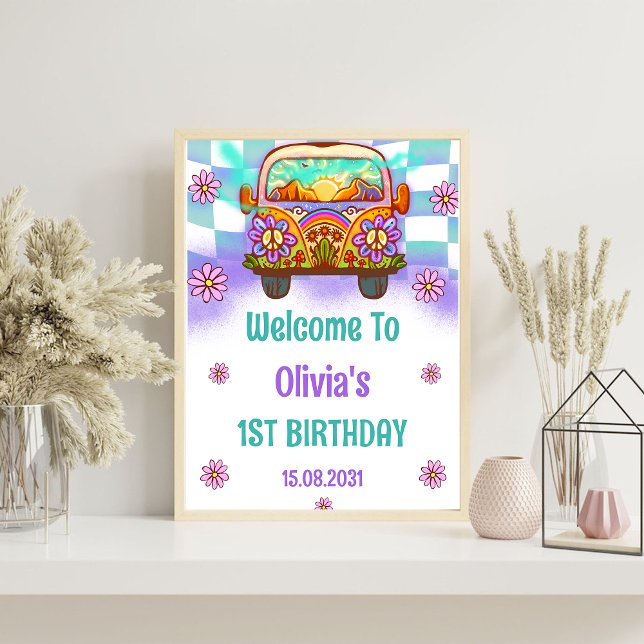 Póster Signo de bienvenida de fiesta de cumpleaños Groovy (Subido por el creador)