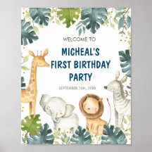 Signo de bienvenida de fiesta de cumpleaños salvaj