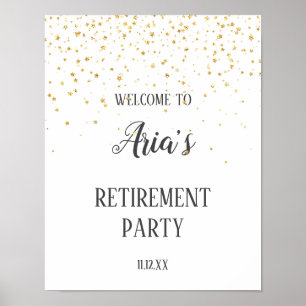 Póster Signo de bienvenida de Fiesta de retiro de Confett