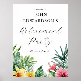 Póster Signo de bienvenida de Fiesta de retiro de flores 