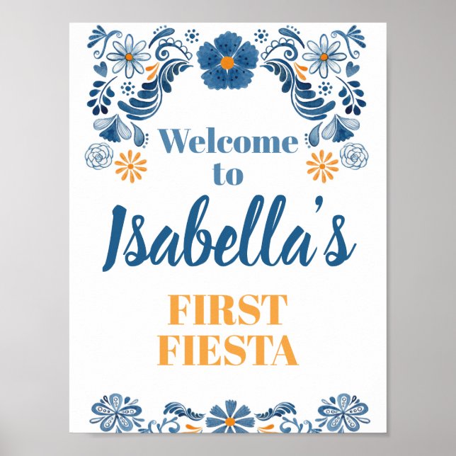 Póster Signo de bienvenida de Fiesta Floral (Frente)