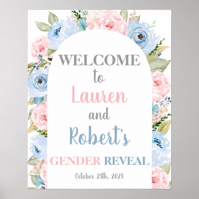 Póster Signo de bienvenida de Floral Arch Gender Revuelte (Frente)