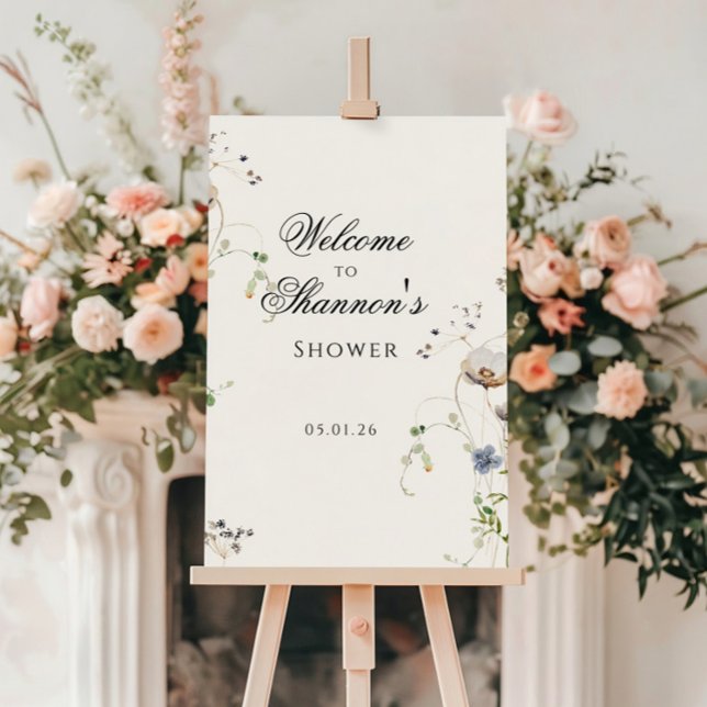 Póster Signo de bienvenida de flores silvestres botánicas (Subido por el creador)
