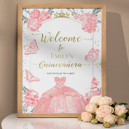 Póster Signo de bienvenida de foto Quinceanera
