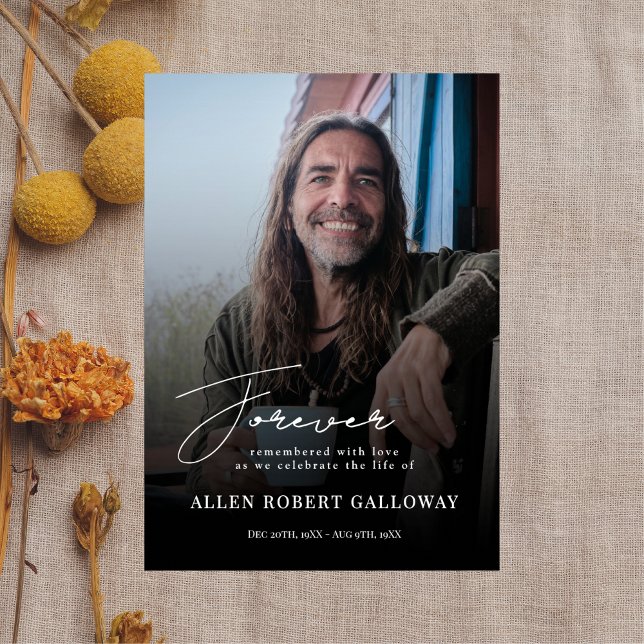 Póster Signo de bienvenida de funeral con foto de guión e (Subido por el creador)