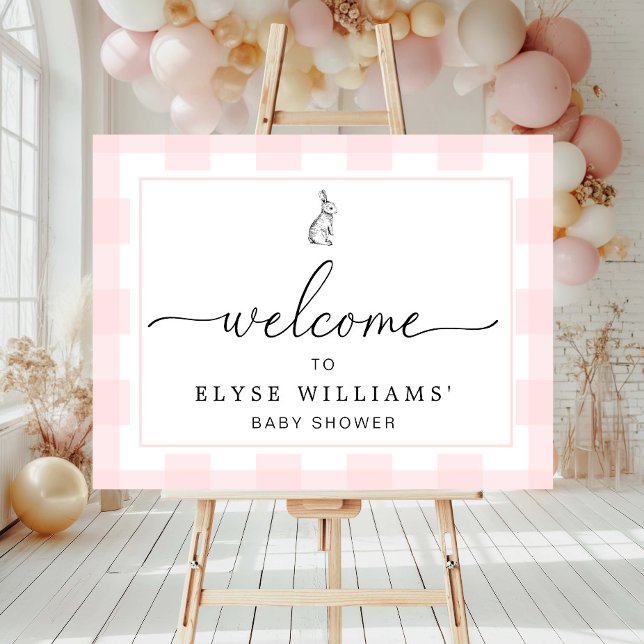 Póster Signo de bienvenida de Gingham Pink Rabbit (Subido por el creador)