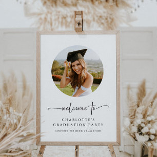 Póster Signo de bienvenida de graduación de foto de guión
