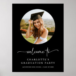 Póster Signo de bienvenida de graduación de foto en guión