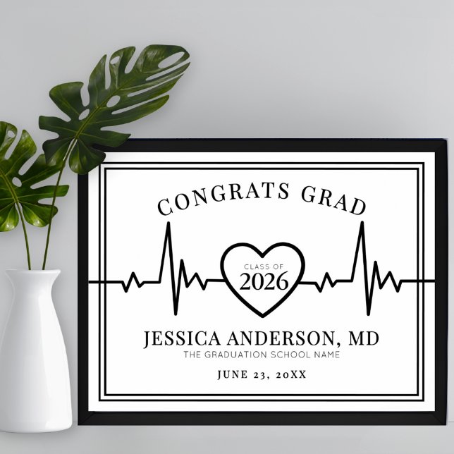 Póster Signo de bienvenida de graduación de la Escuela de (Medical School Graduation Sign)