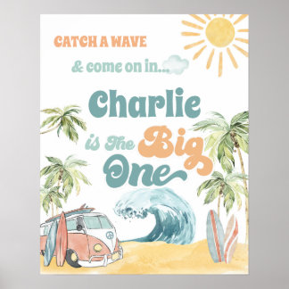 Póster Signo de bienvenida de gran Fiesta al primer cumpl