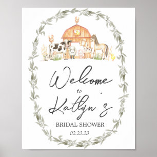 Póster Signo de bienvenida de granja, Poster de granja, d