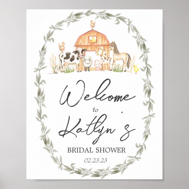 Póster Signo de bienvenida de granja, Poster de granja, d (Frente)