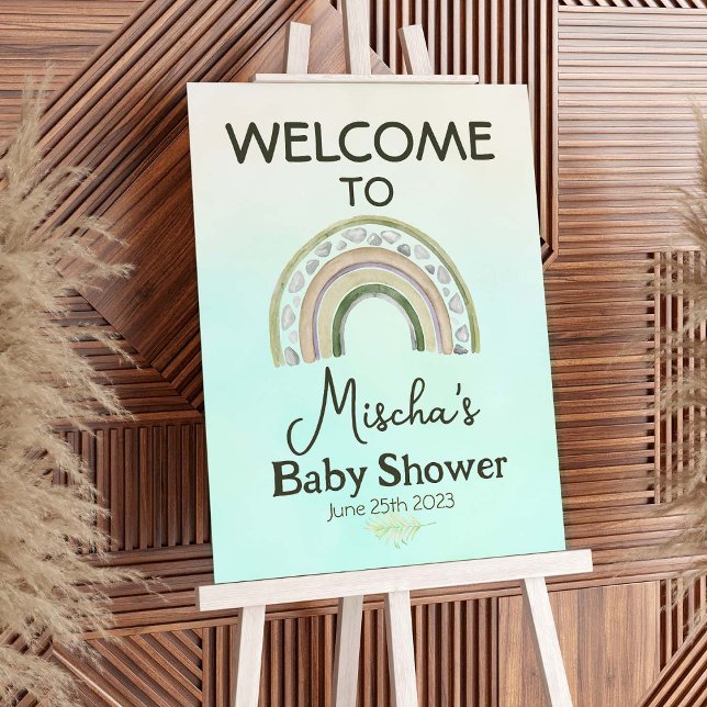 Póster Signo de bienvenida de Green Rainbow Boy Baby Show (Subido por el creador)