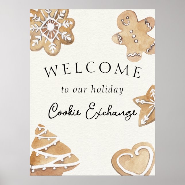 Póster Signo de bienvenida de Holiday Cookie Exchange (Frente)