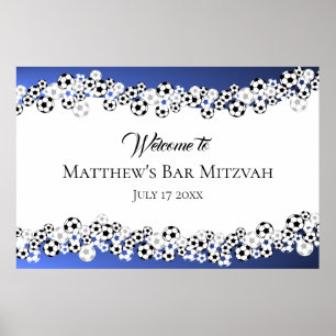 Póster Signo de bienvenida de la barra de fútbol Mitzvah
