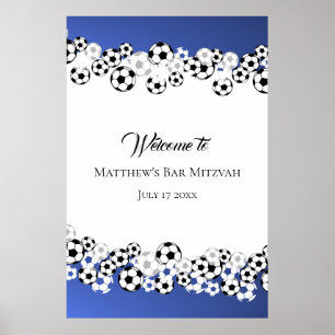 Póster Signo de bienvenida de la barra de fútbol Mitzvah