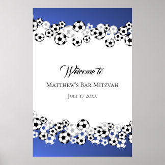 Póster Signo de bienvenida de la barra de fútbol Mitzvah