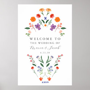 Póster Signo de bienvenida de la boda de un jardín secret