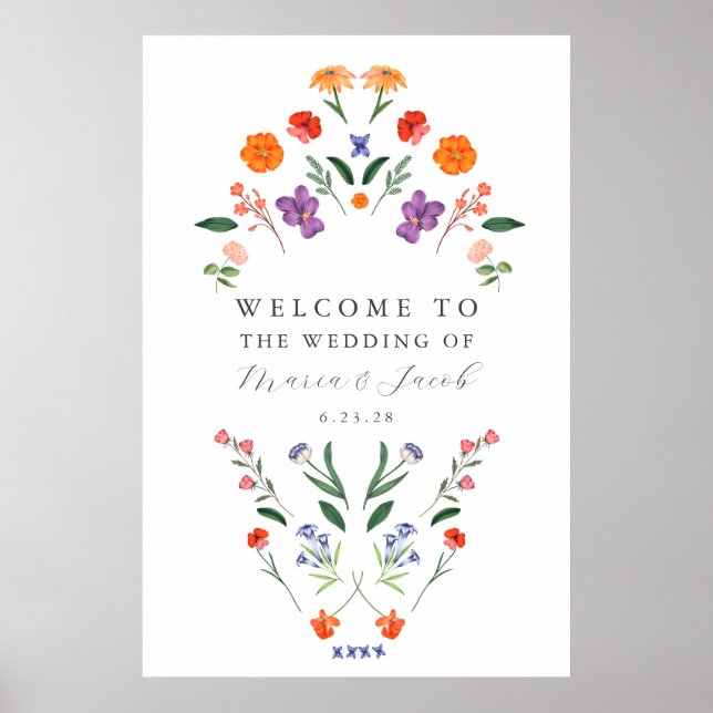 Póster Signo de bienvenida de la boda de un jardín secret (Frente)