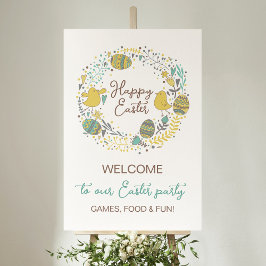 Póster Signo de bienvenida de la caza de huevos de Brunch