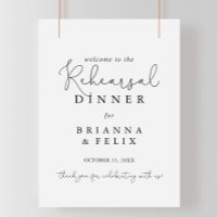 Signo de bienvenida de la cena de ensayo de caligr