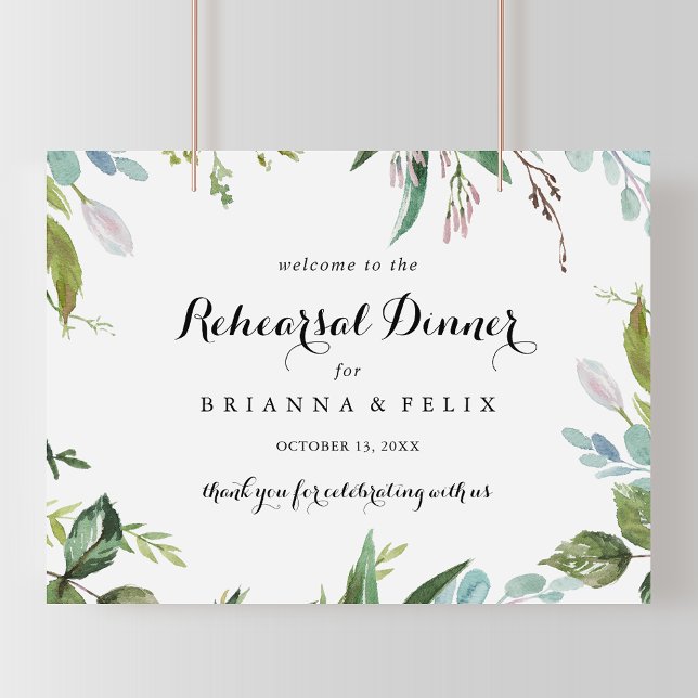 Póster Signo de bienvenida de la cena de ensayo de caligr (Subido por el creador)