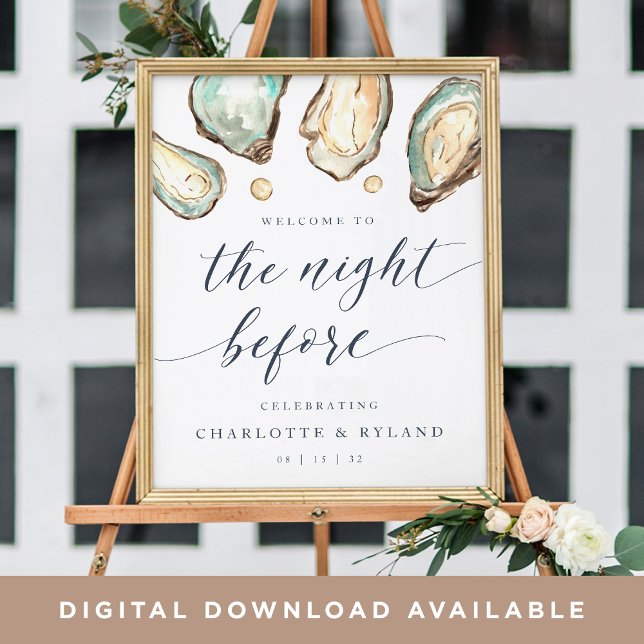 Póster Signo de bienvenida de la cena de ensayo de ostras (Subido por el creador)