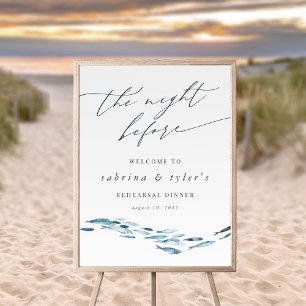 Póster Signo de bienvenida de la cena de ensayo de pescad