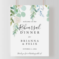 Signo de bienvenida de la cena de ensayo tropical