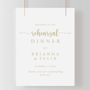 Póster Signo de bienvenida de la cena del ensayo de calig
