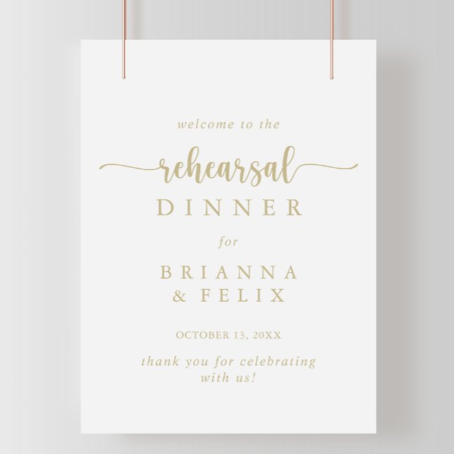 Póster Signo de bienvenida de la cena del ensayo de calig (Subido por el creador)