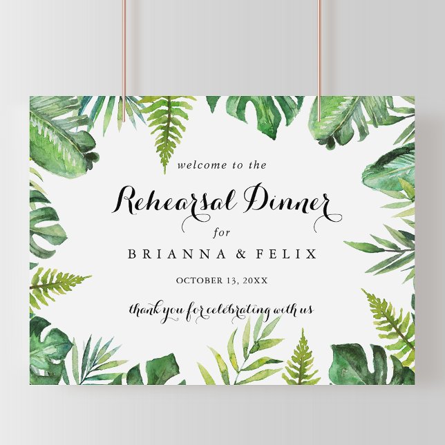 Póster Signo de bienvenida de la cena del ensayo tropical (Subido por el creador)