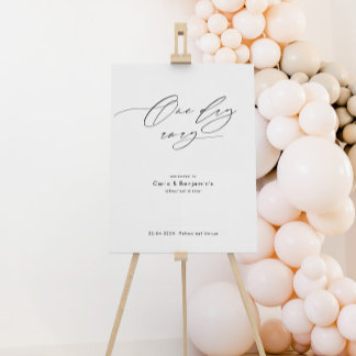 Póster Signo de bienvenida de la cena ensayada con caligr