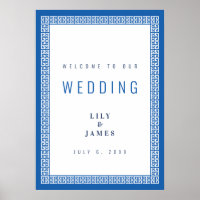 Signo de bienvenida de la clave azul griega medite