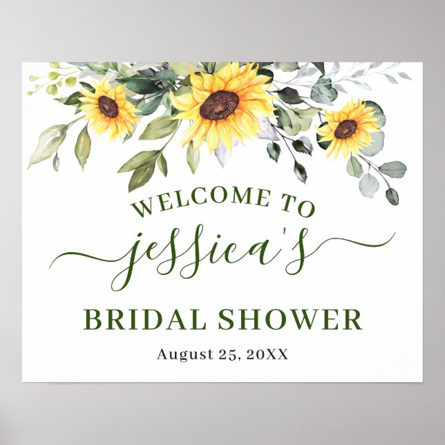 Póster Signo de bienvenida de la DUCHA BRIDAL del Eucalyp (Frente)