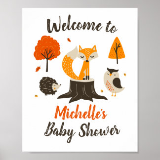 Póster Signo de bienvenida de la ducha de animales de Woo