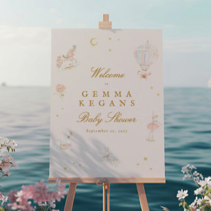 Póster signo de bienvenida de la ducha de bebé botánica b