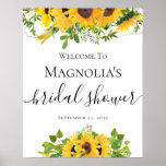 Póster Signo de bienvenida de la ducha de flores de sol v<br><div class="desc">Este elegante cartel de boda forma parte de una suite boda coordinada que está disponible en nuestra tienda.</div>