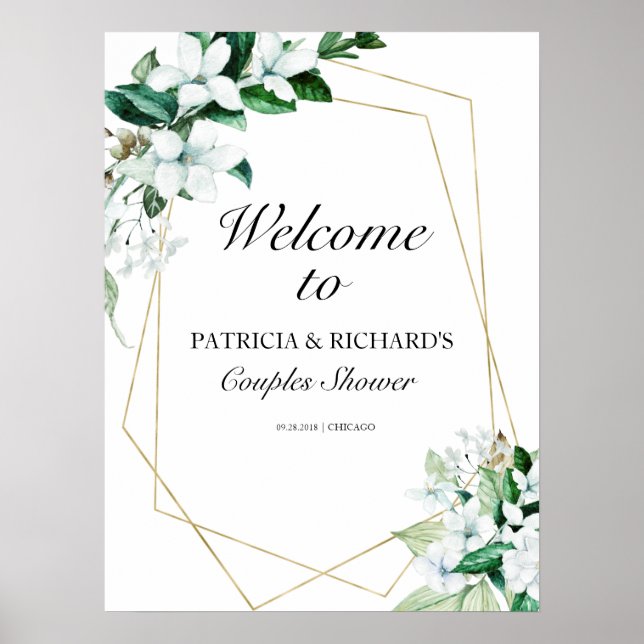 Póster Signo de bienvenida de la ducha de las parejas de  (Frente)