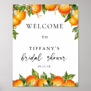 Póster Signo de bienvenida de la ducha de novia de Citrus