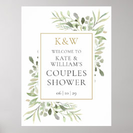 Póster Signo de bienvenida de la ducha de novia de verde 