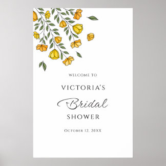 Póster Signo de bienvenida de la ducha de novia del vino