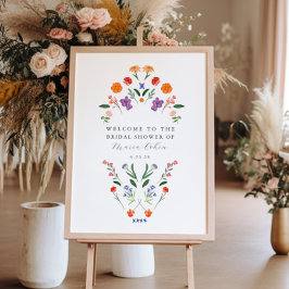 Póster Signo de bienvenida de la ducha de novia en un jar