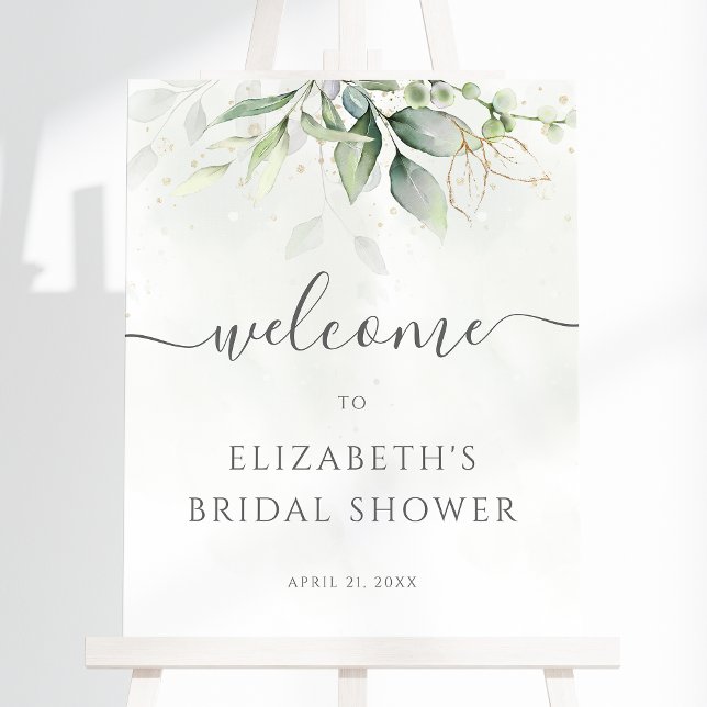 Póster Signo de bienvenida de la ducha de novia Eucalyptu (Subido por el creador)