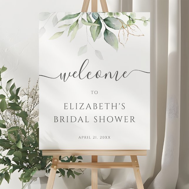 Póster Signo de bienvenida de la ducha de novia Eucalyptu (Subido por el creador)