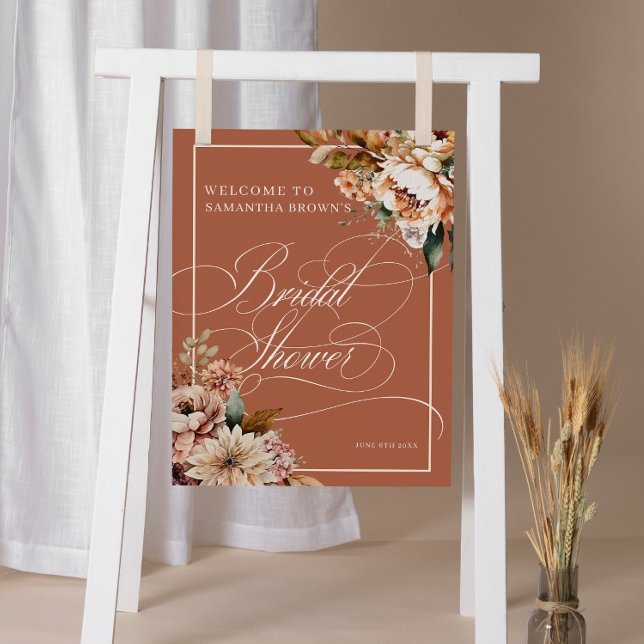 Póster Signo de bienvenida de la ducha de novia floral mo (Subido por el creador)