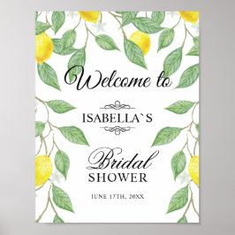 Póster Signo de bienvenida de la ducha de novia Lemon Boh