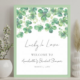 Póster Signo de bienvenida de la ducha de novia Shamrock