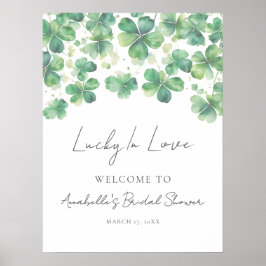 Póster Signo de bienvenida de la ducha de novia Shamrock 